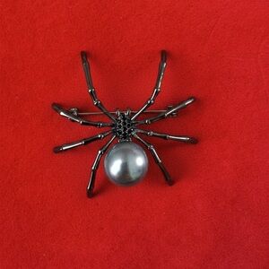 SOLD Black Spider Brooch